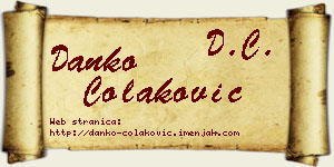 Danko Čolaković vizit kartica